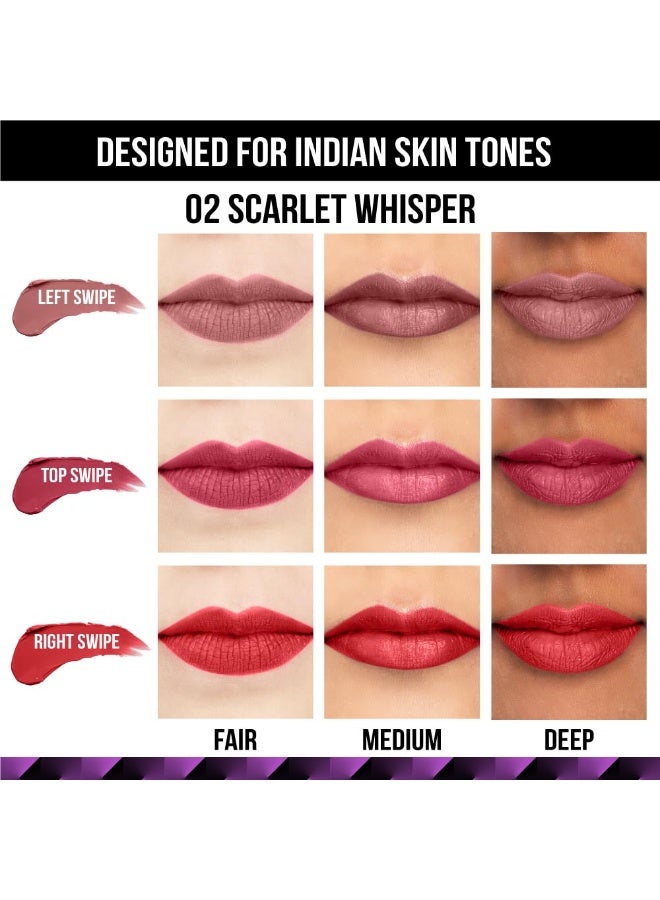 Staze 9to9 3 in 1 Lipstick | 3 Unique Shades in 1 | 12 HRS Long Lasting, Transferproof | Non-drying Formula with Intense Color Payoff | 02 Scarlet Whisper | 3.8 g - Image 4